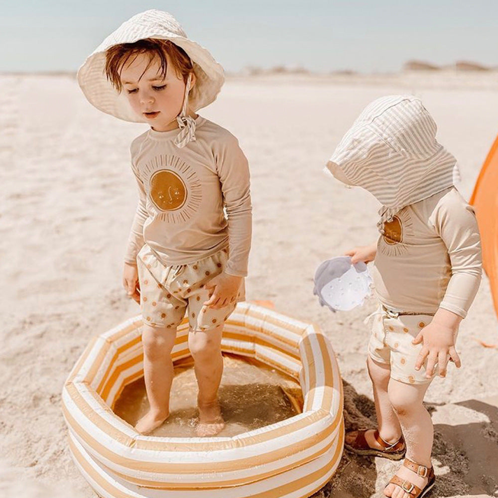 Boys Printed Round Neck Swim Set