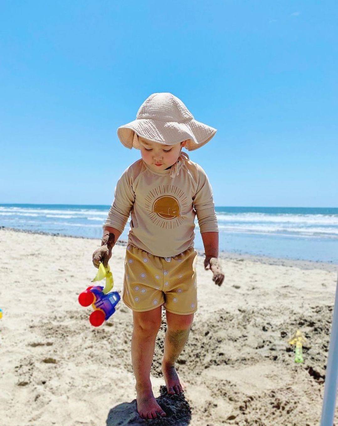 Boys Printed Round Neck Swim Set