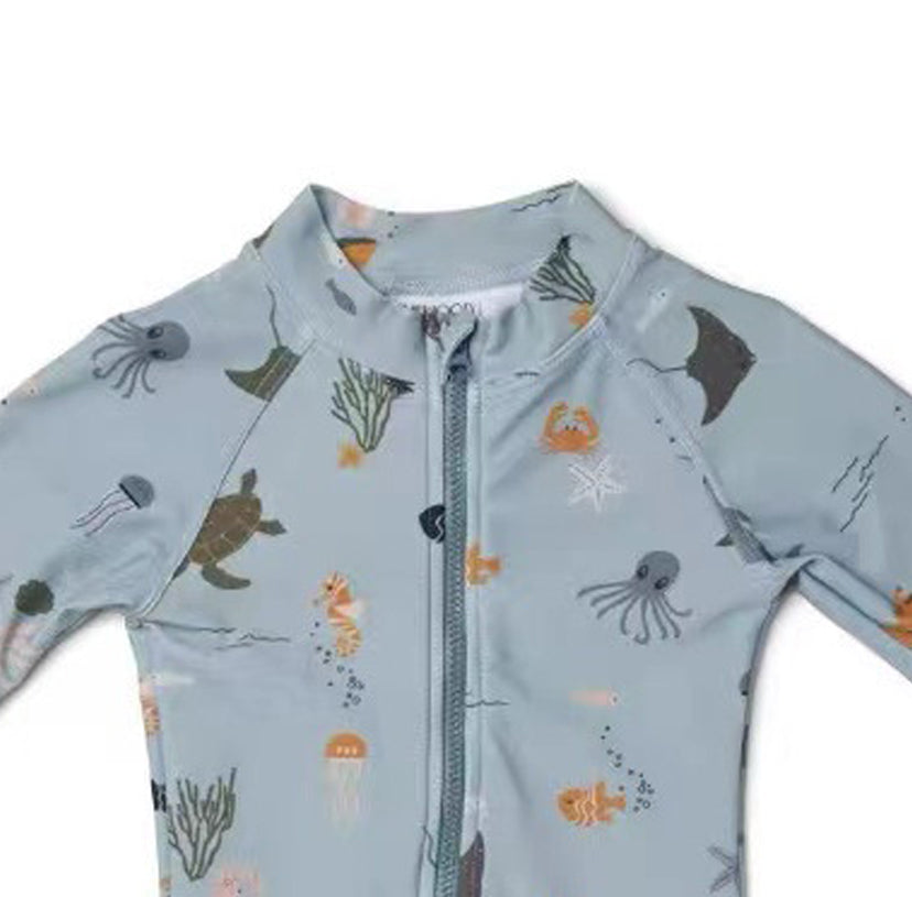 Boys Printed Round Neck Legsuit