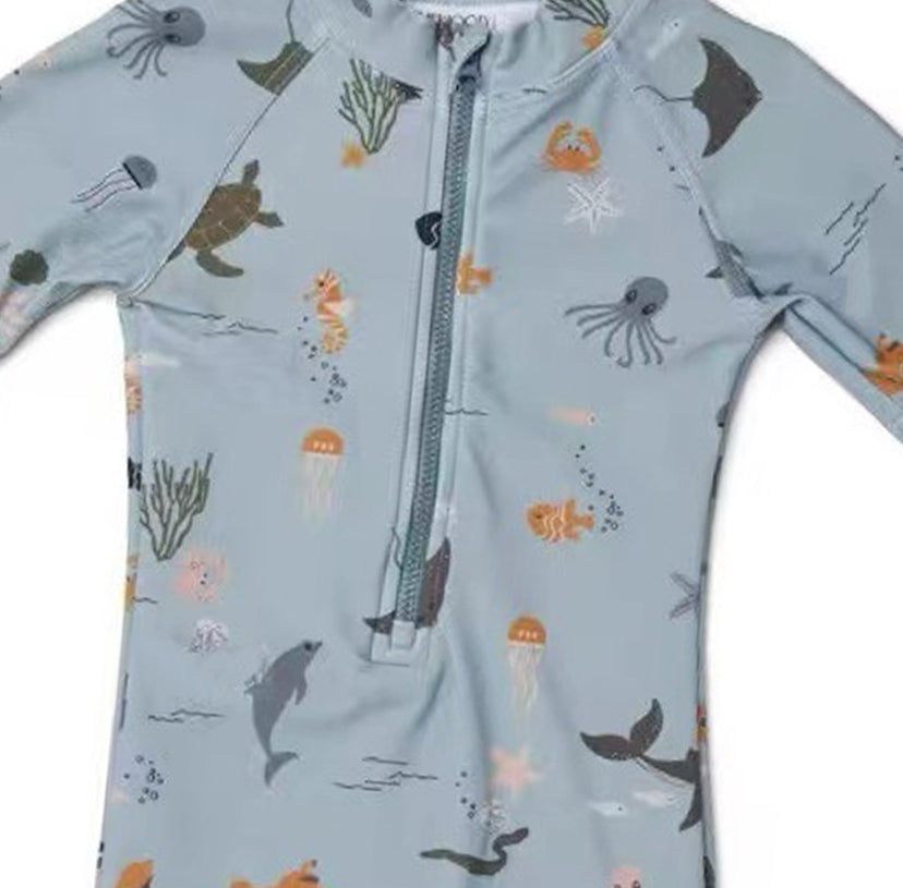 Boys Printed Round Neck Legsuit