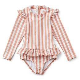 Girls Striped Swim Suit