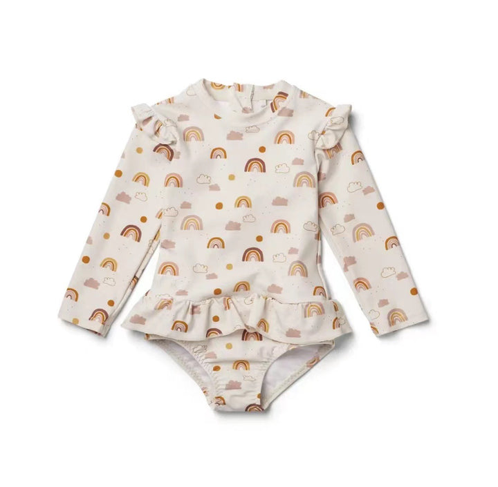 Girls Rainbow Printed Swim Suit