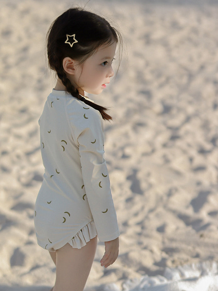 Girls Printed Round Neck Bodysuit