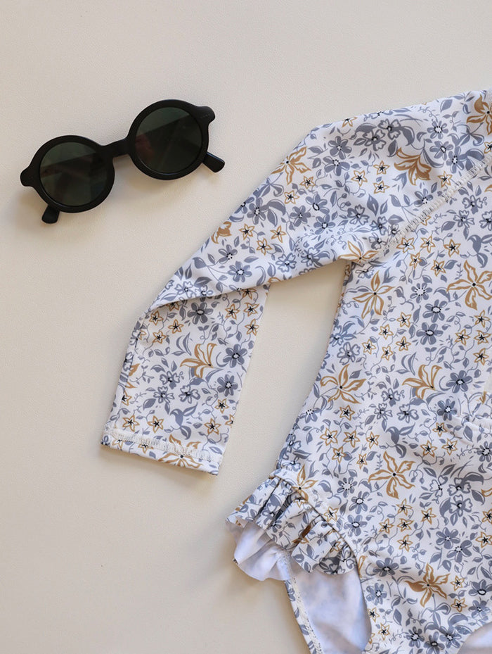 White Printed Swimming Dress