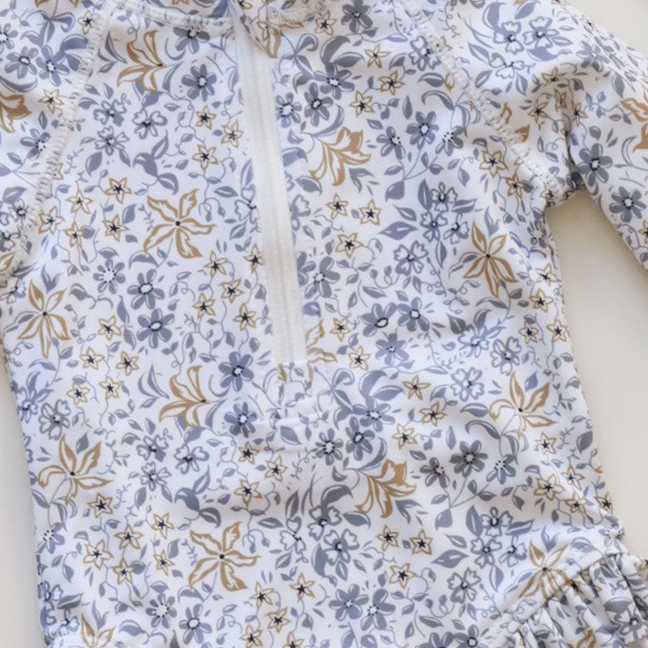 White Printed Swimming Dress