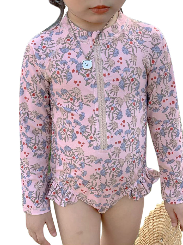 Girls Printed Round Neck Bodysuit