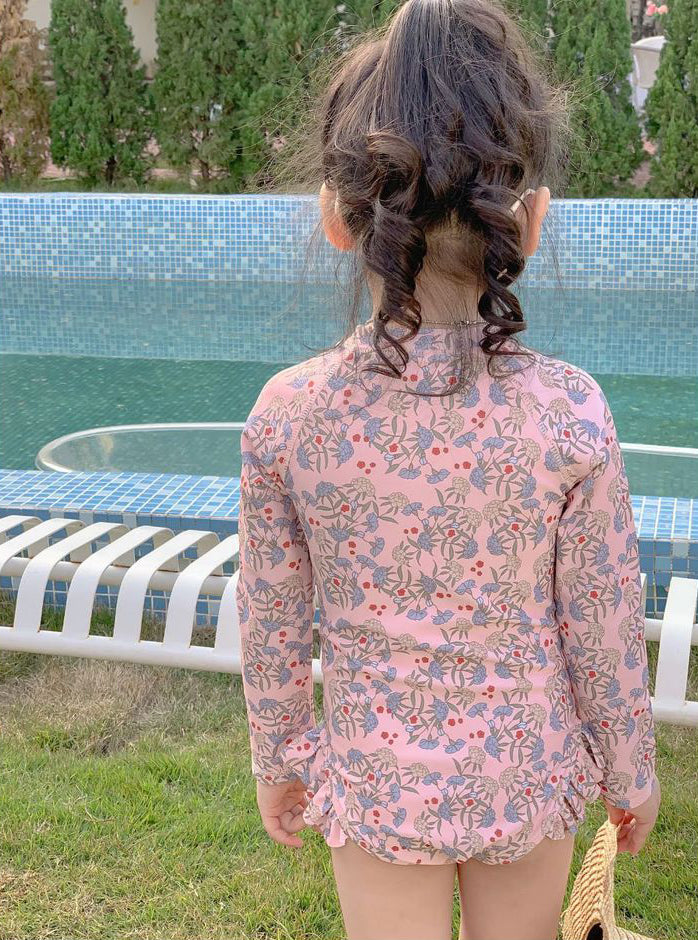 Girls Printed Round Neck Bodysuit