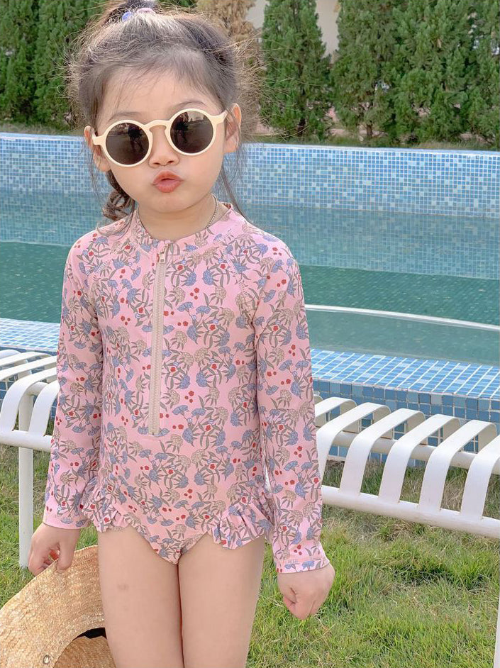 Girls Printed Round Neck Bodysuit