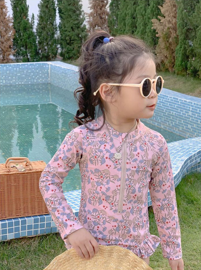 Girls Printed Round Neck Bodysuit
