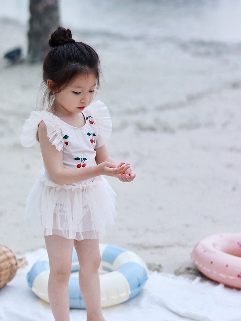 Printed Round Neck Swimming Dress