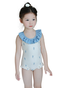 Girls Printed Round Neck Body Suit