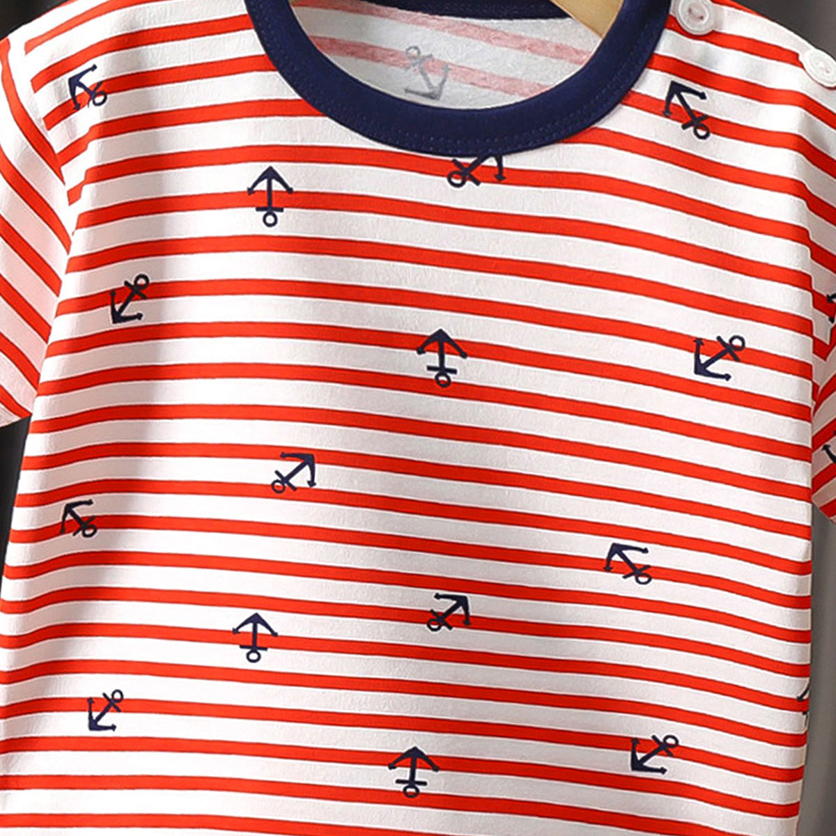 Boys Striped Round Neck Cotton T-shirt