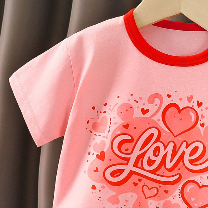 Girls Typography Printed Round Neck Cotton Regular Fit T-shirt