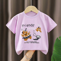 Girls Graphic Printed Round Neck Cotton T-shirt