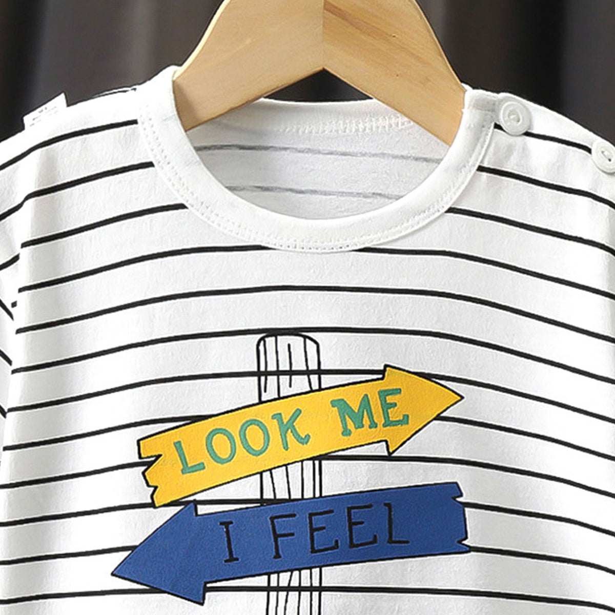 Boys Striped Round Neck Cotton T-shirt