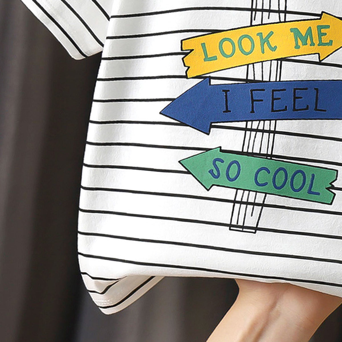 Boys Striped Round Neck Cotton T-shirt