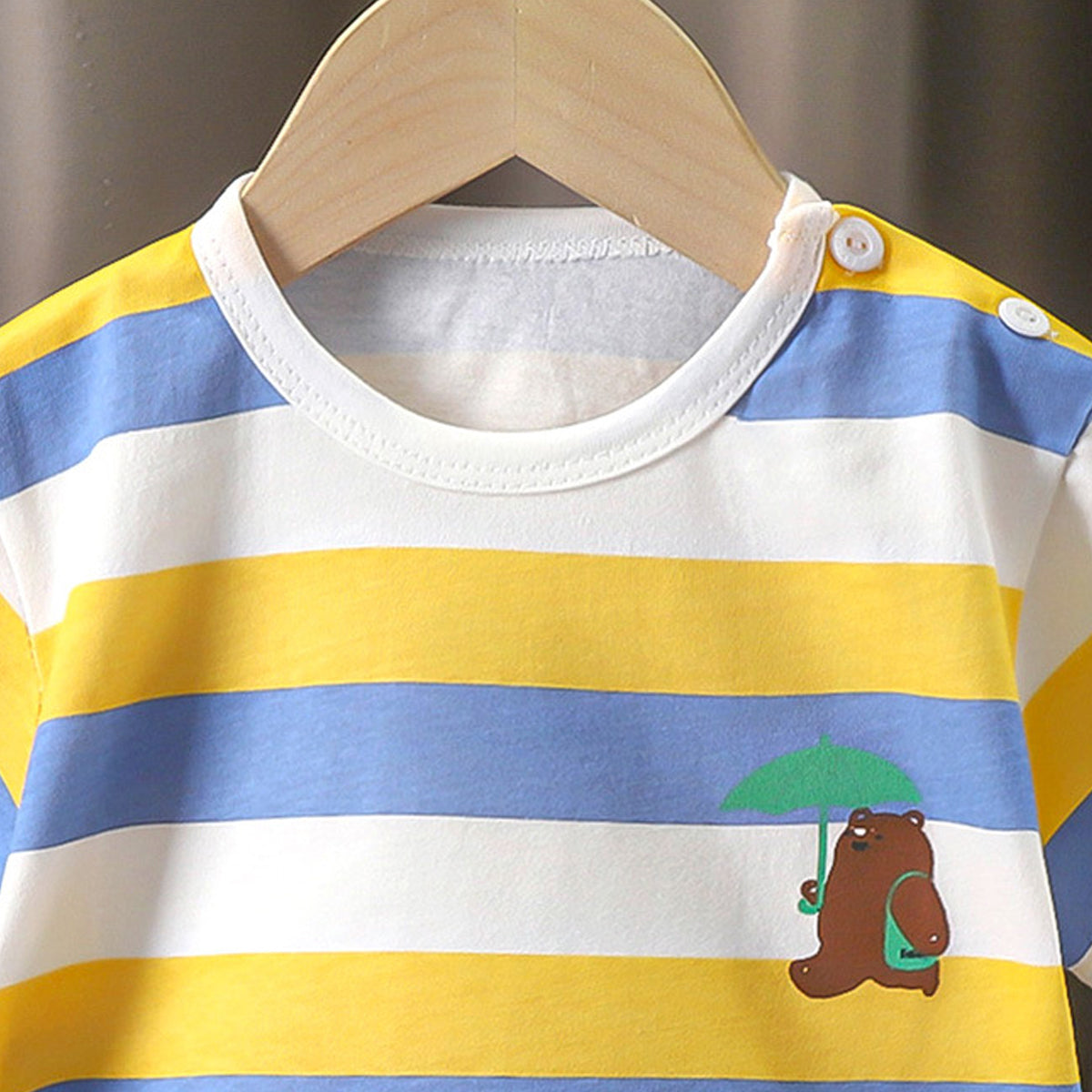 Boys Striped Round Neck Cotton Regular Fit T-shirt