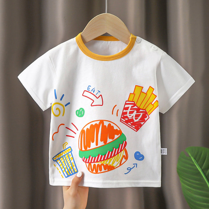 Boys Graphic Printed Round Neck Cotton T-shirt
