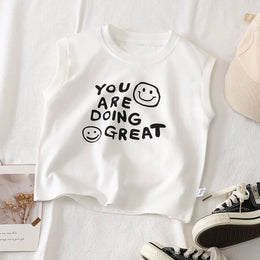 Boys Typography Printed Round Neck Cotton T-shirt