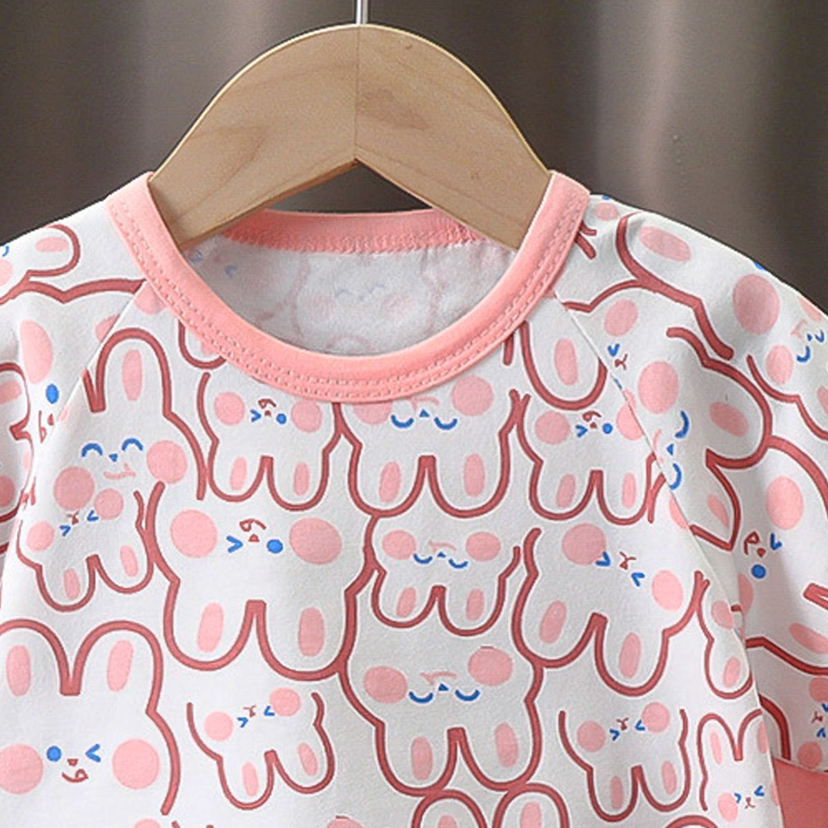 Girls Printed Short Sleeves Pure Cotton T-shirt With Shorts