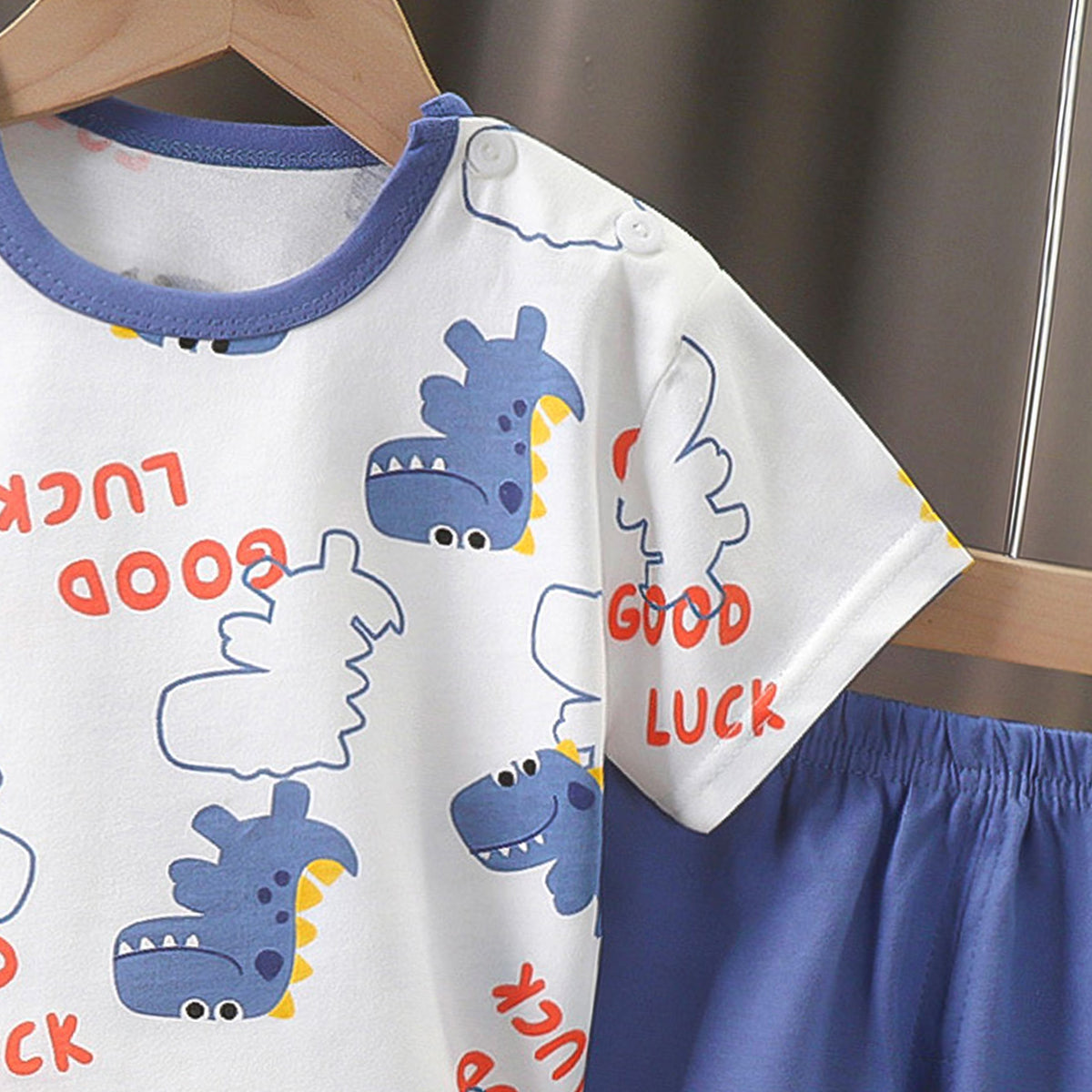 Boys Printed Pure Cotton T-Shirt With Shorts