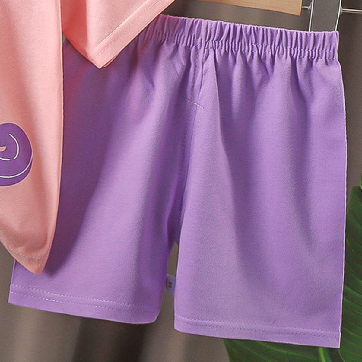 Girls Printed Short Sleeves Pure Cotton T-shirt With Shorts