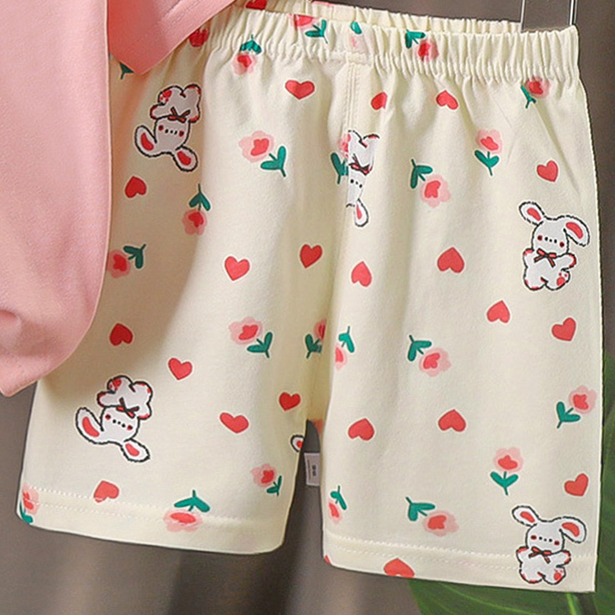 Girls Printed Short Sleeves Pure Cotton T-shirt With Shorts