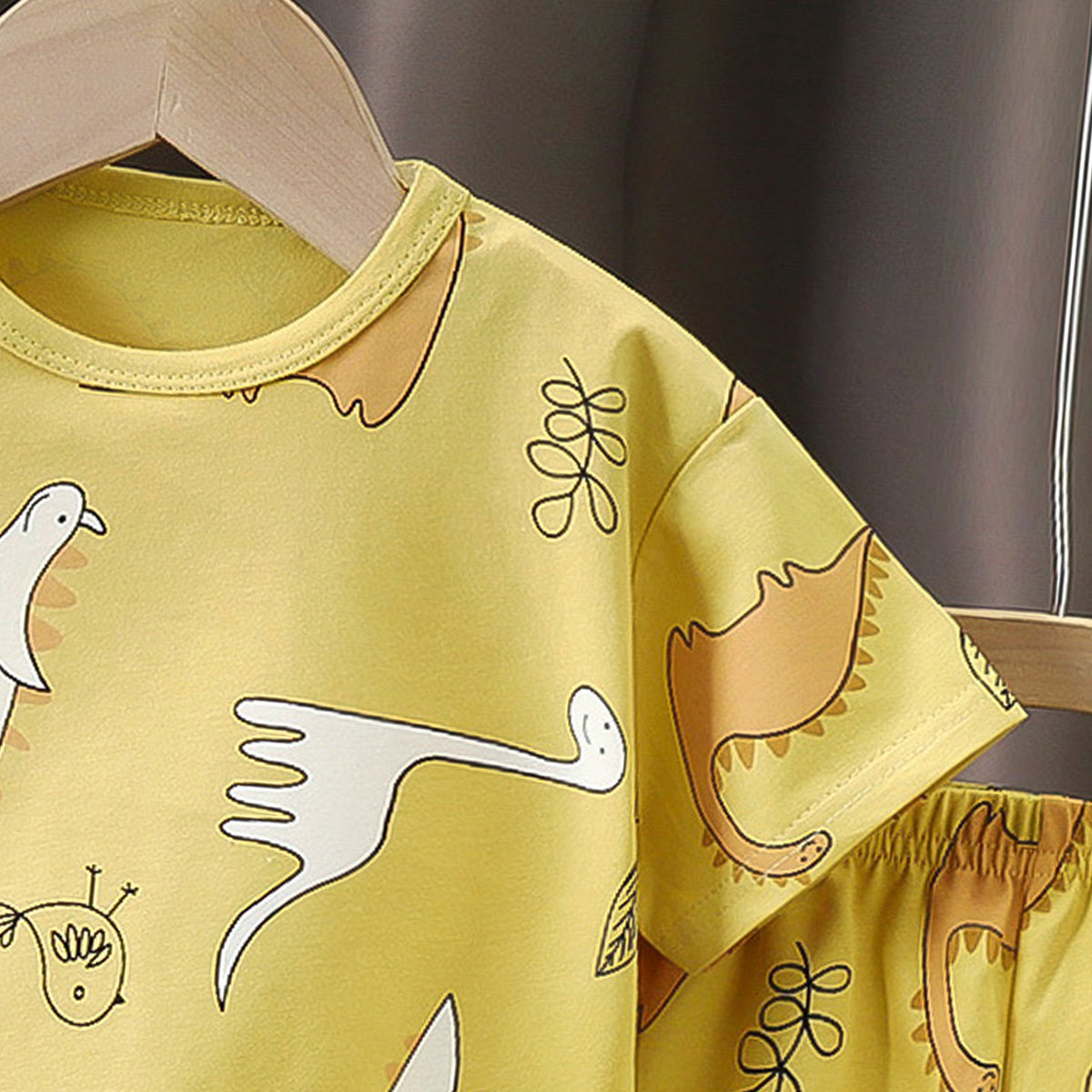 Boys Printed Short Sleeves Pure Cotton T-shirt With Shorts