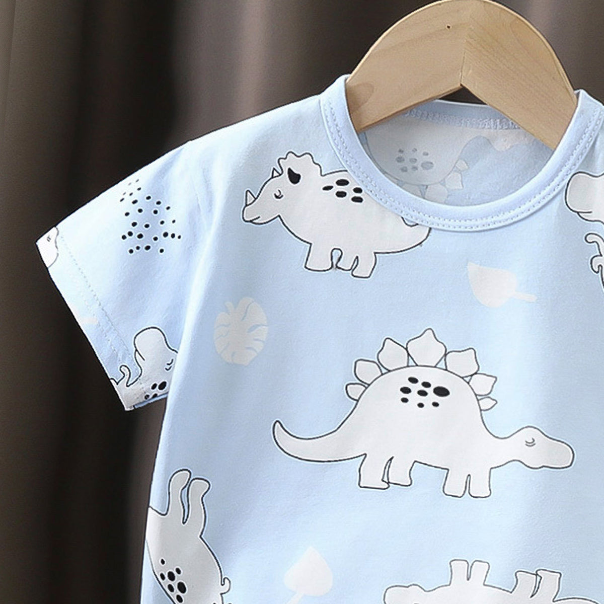 Boys Printed Short Sleeves Pure Cotton T-shirt With Shorts