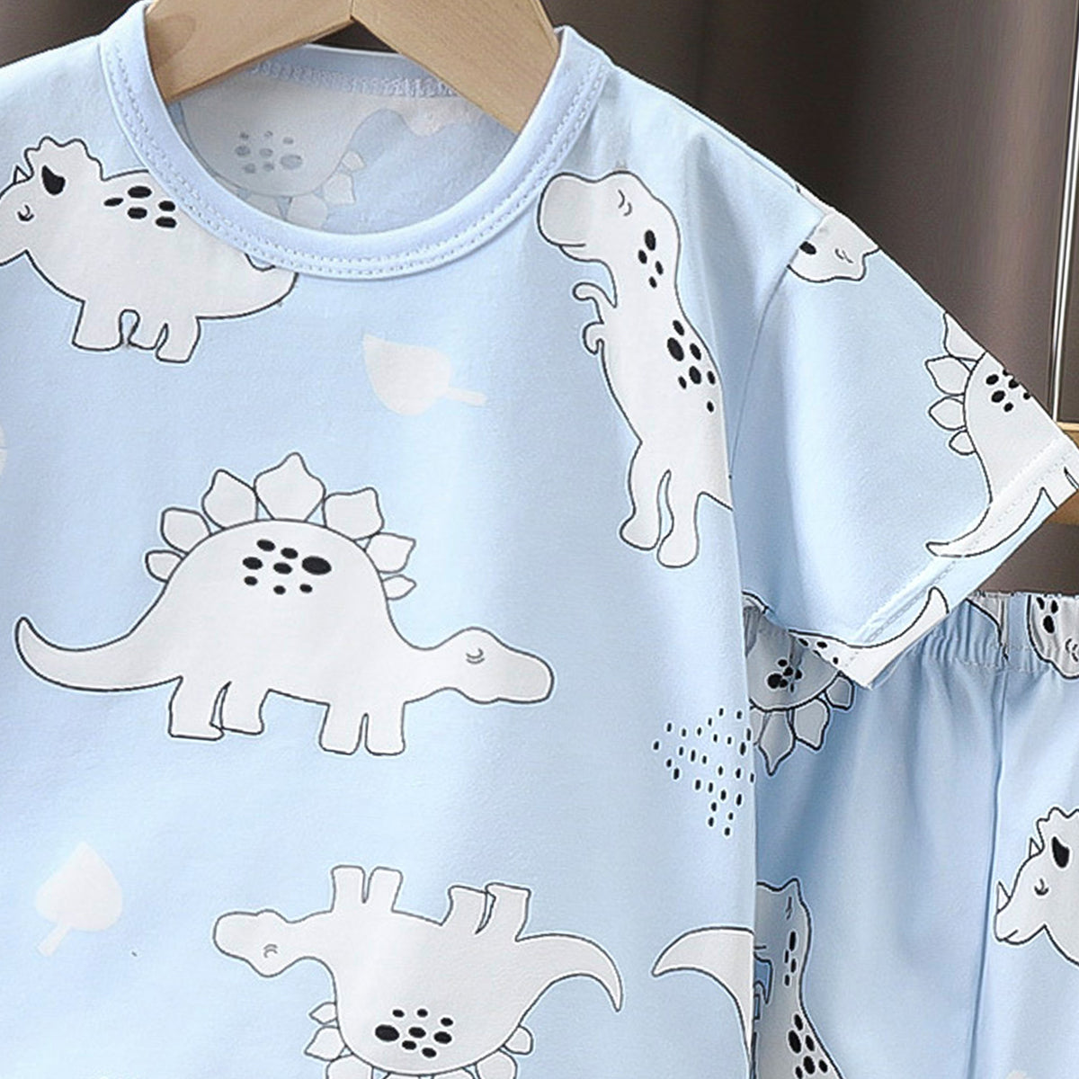 Boys Printed Short Sleeves Pure Cotton T-shirt With Shorts
