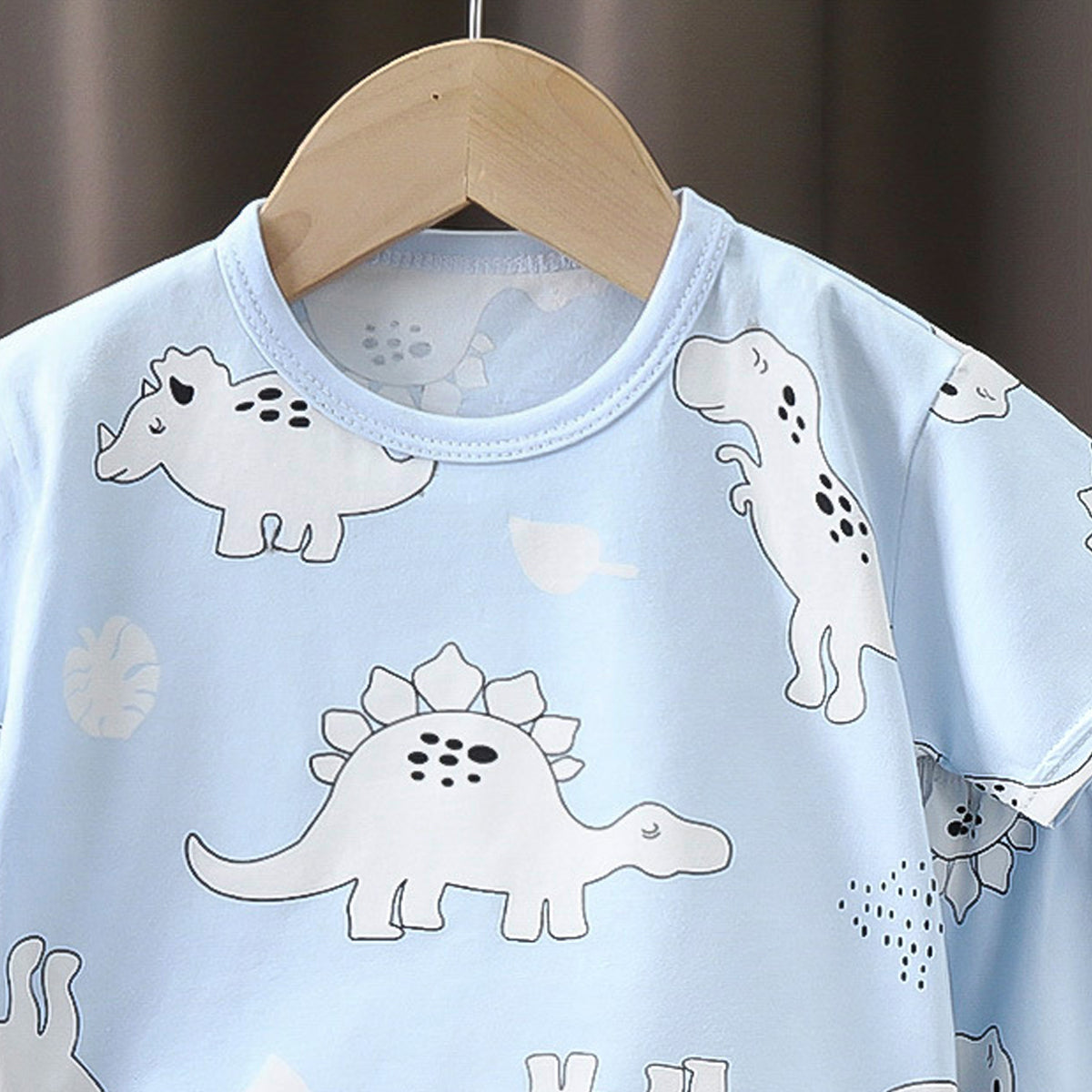 Boys Printed Short Sleeves Pure Cotton T-shirt With Shorts