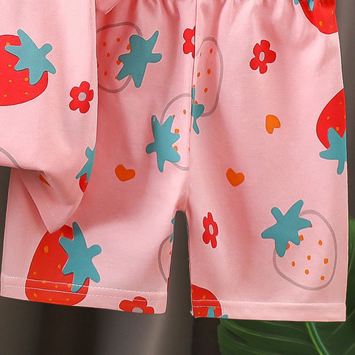 Girls Printed Short Sleeves Pure Cotton T-shirt With Shorts