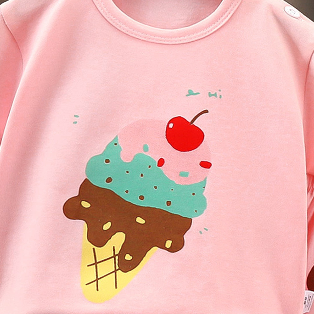 Girls Printed Short Sleeves Pure Cotton T-shirt With Shorts