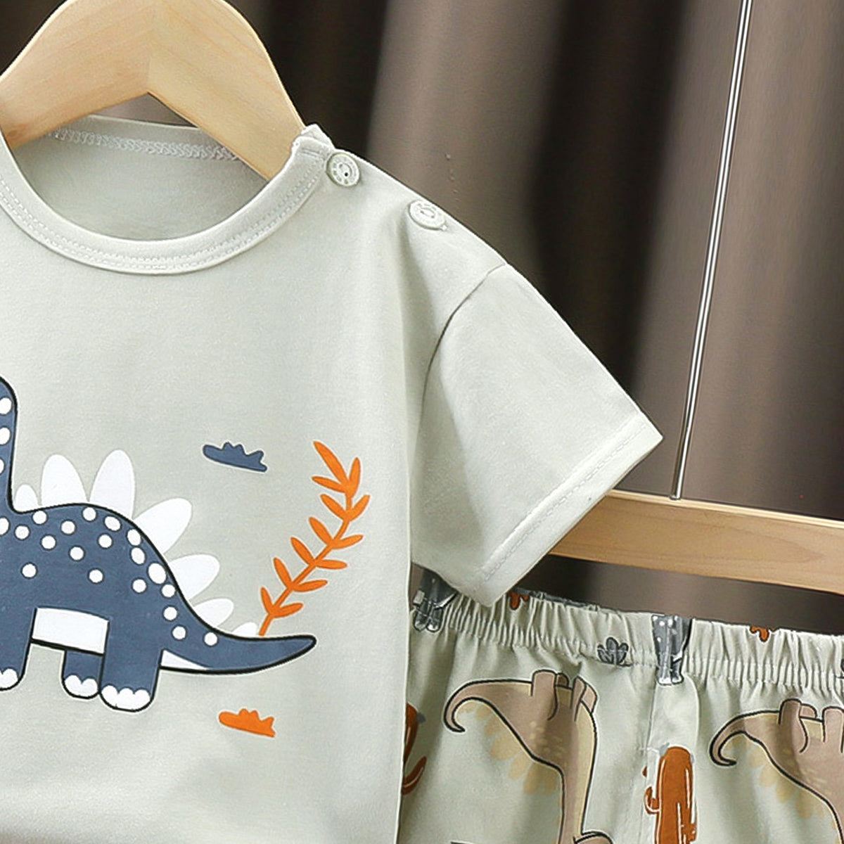 Boys Printed Short Sleeves Pure Cotton T-shirt With Shorts