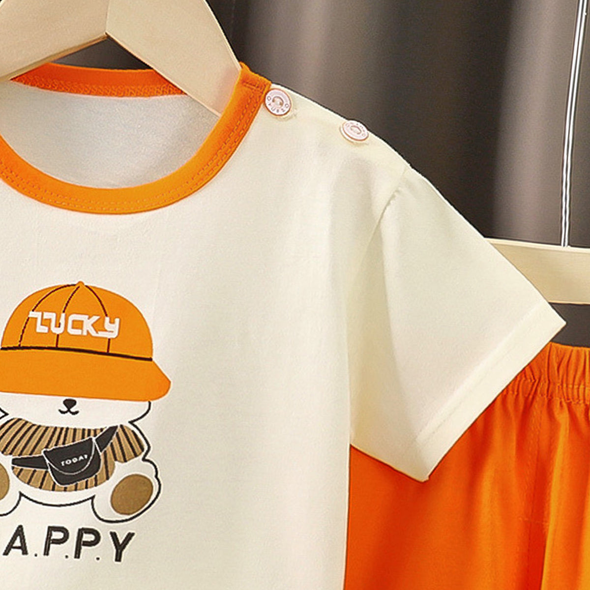 Boys Printed Short Sleeves Pure Cotton T-shirt With Shorts