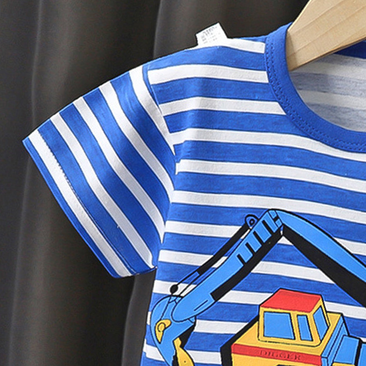 Boys Striped Pure Cotton T-Shirt With Shorts