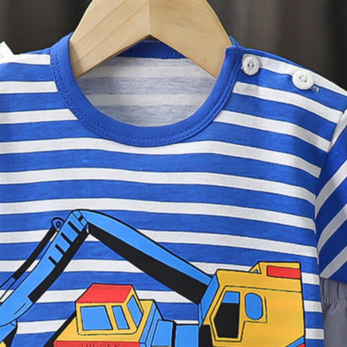 Boys Striped Pure Cotton T-Shirt With Shorts