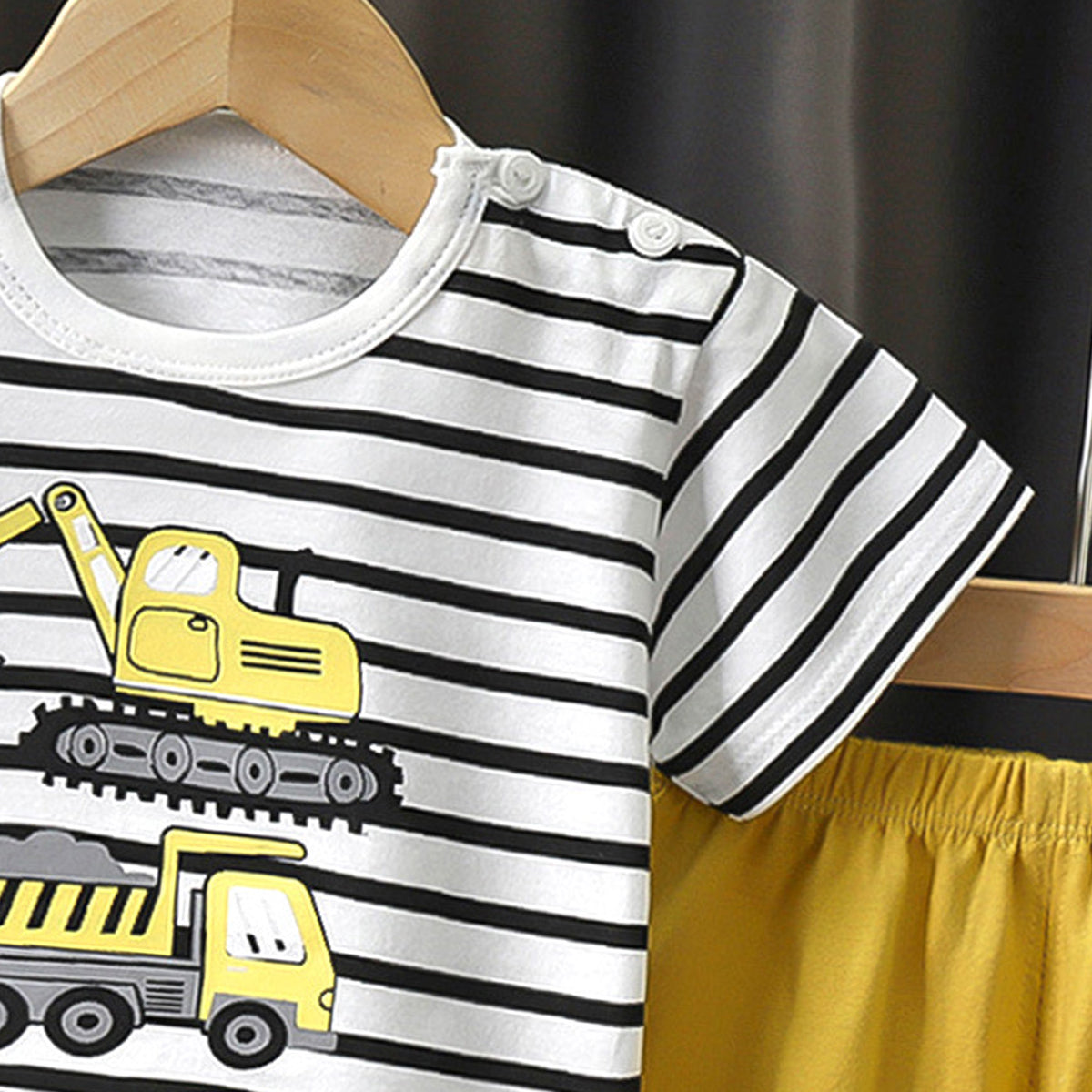 Boys Striped Short Sleeves Pure Cotton T-shirt With Shorts