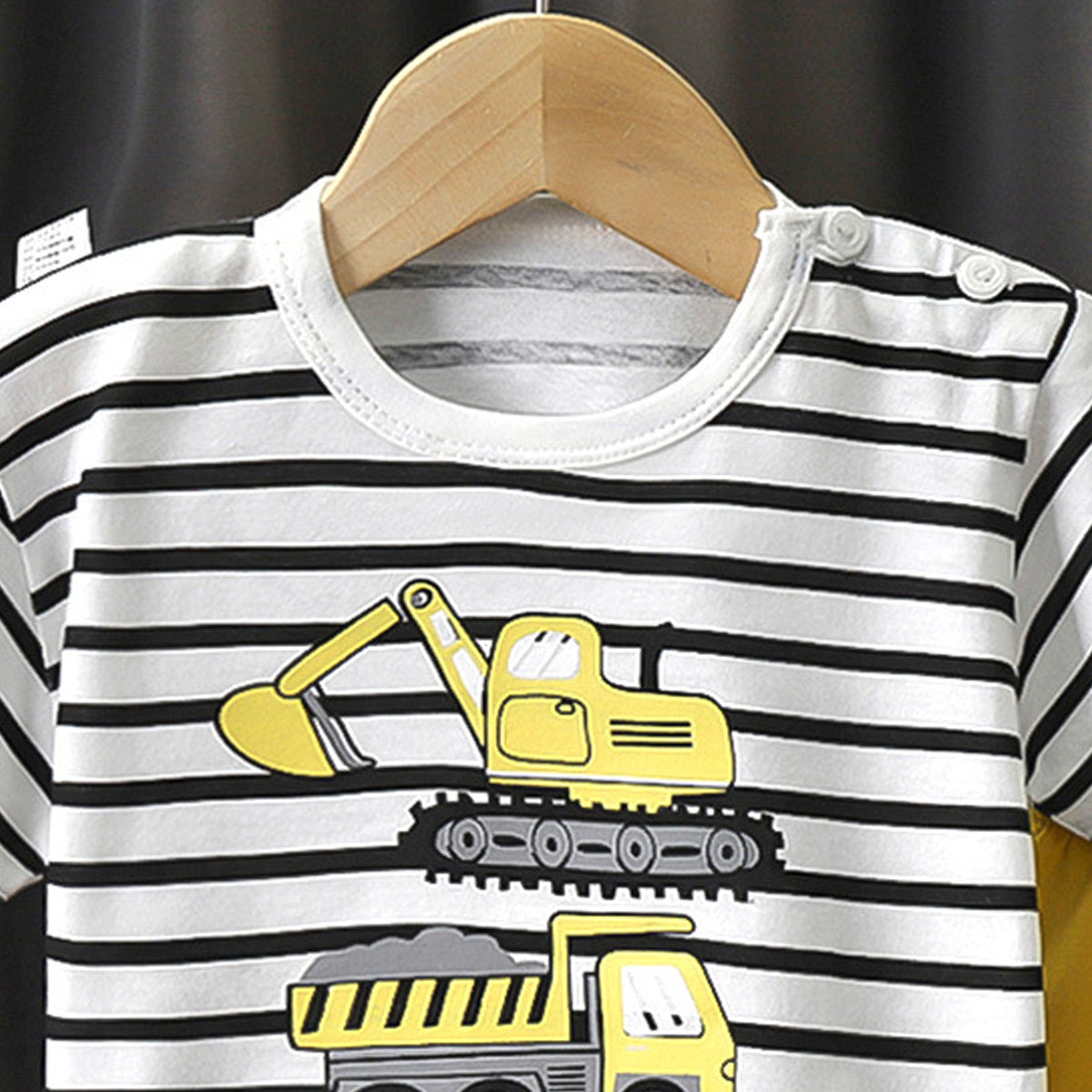 Boys Striped Short Sleeves Pure Cotton T-shirt With Shorts