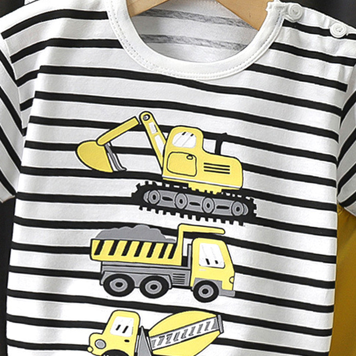 Boys Striped Short Sleeves Pure Cotton T-shirt With Shorts