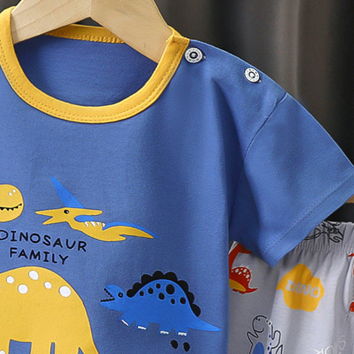 Boys Printed Short Sleeves Pure Cotton T-shirt with Shorts