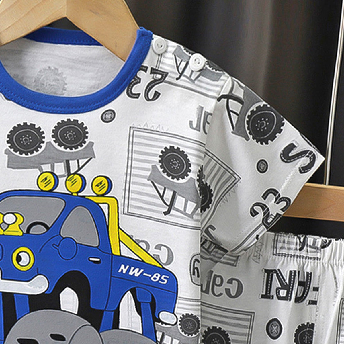 Boys Printed Short Sleeves Pure Cotton T-shirt With Shorts