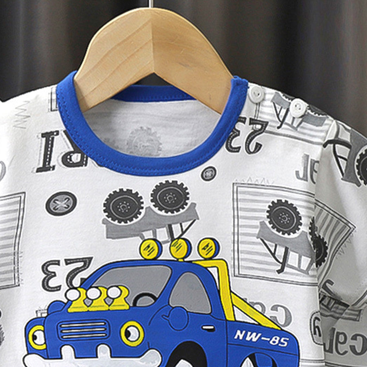 Boys Printed Short Sleeves Pure Cotton T-shirt With Shorts