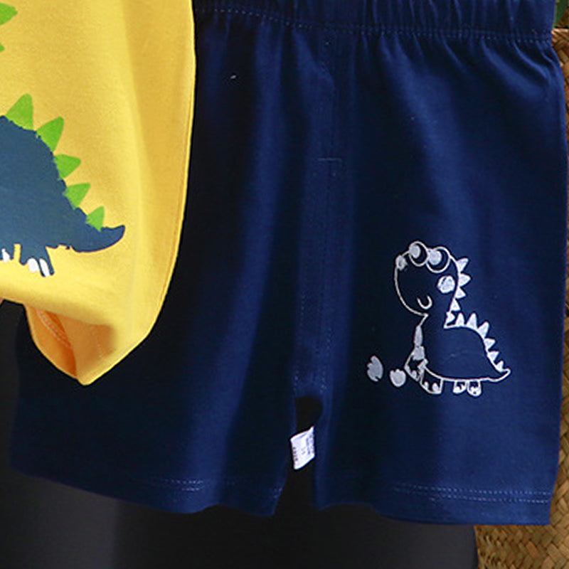 Boys Printed Pure Cotton T-Shirt With Shorts