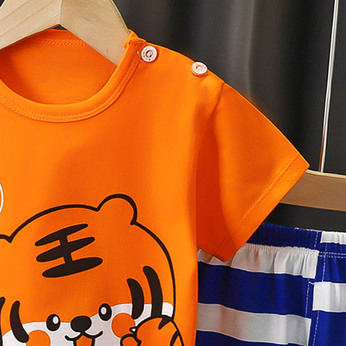 Boys Printed Short Sleeves Pure Cotton T-shirt With Shorts