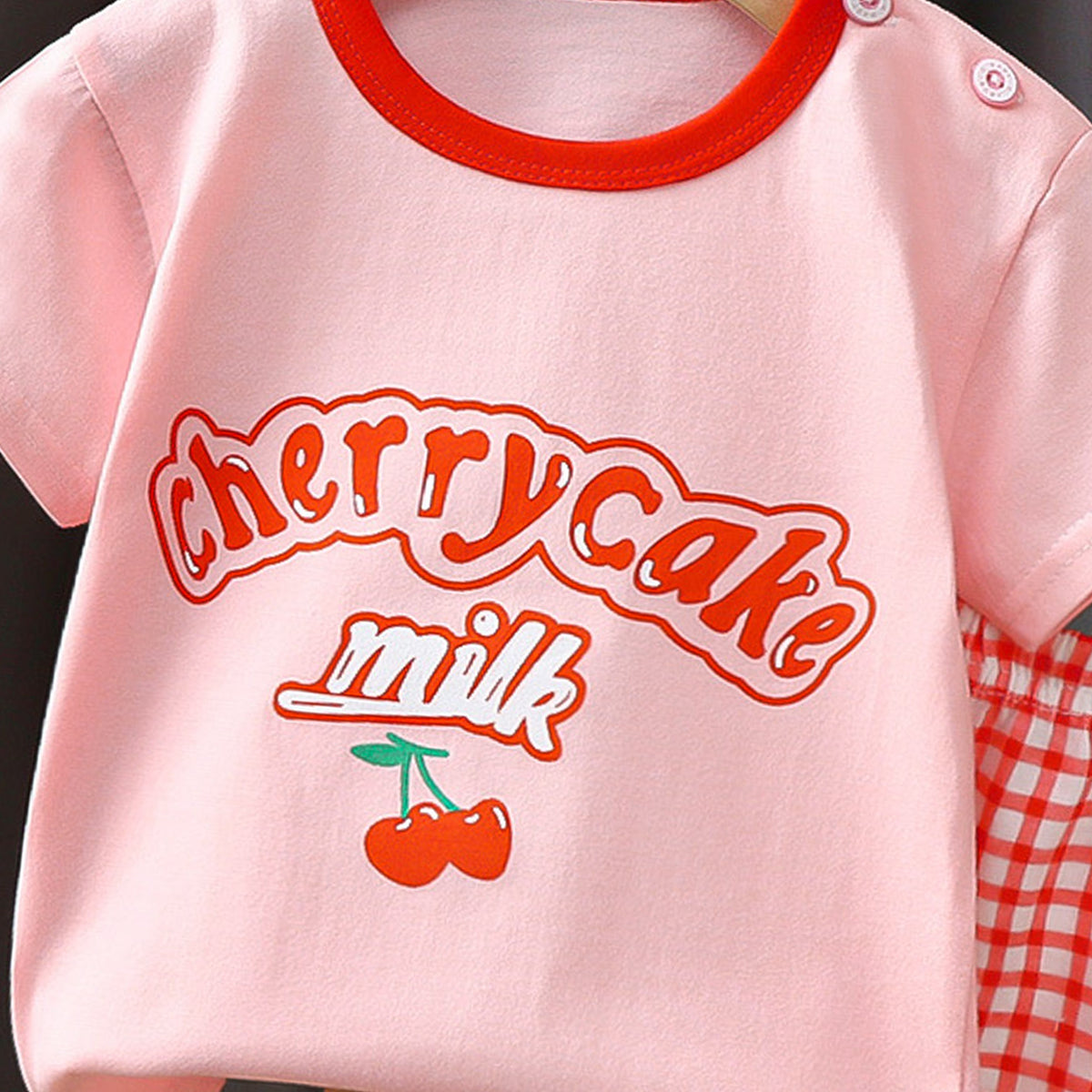 Girls Printed Short Sleeves Pure Cotton T-shirt With Shorts
