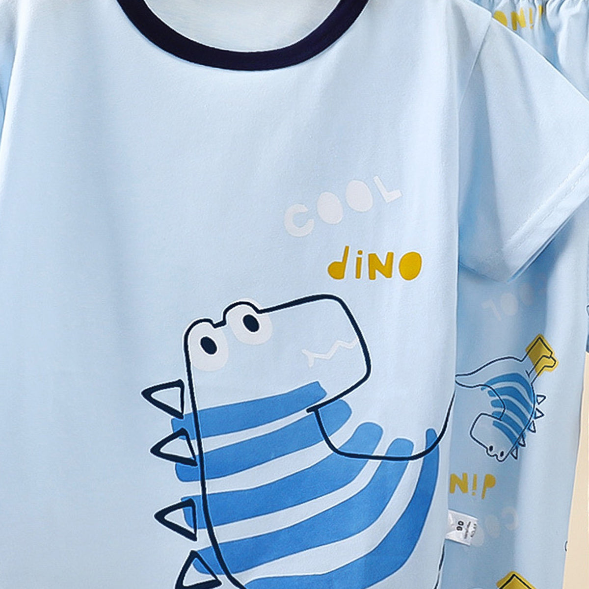 Boys Printed Short Sleeves Pure Cotton T-shirt With Trousers
