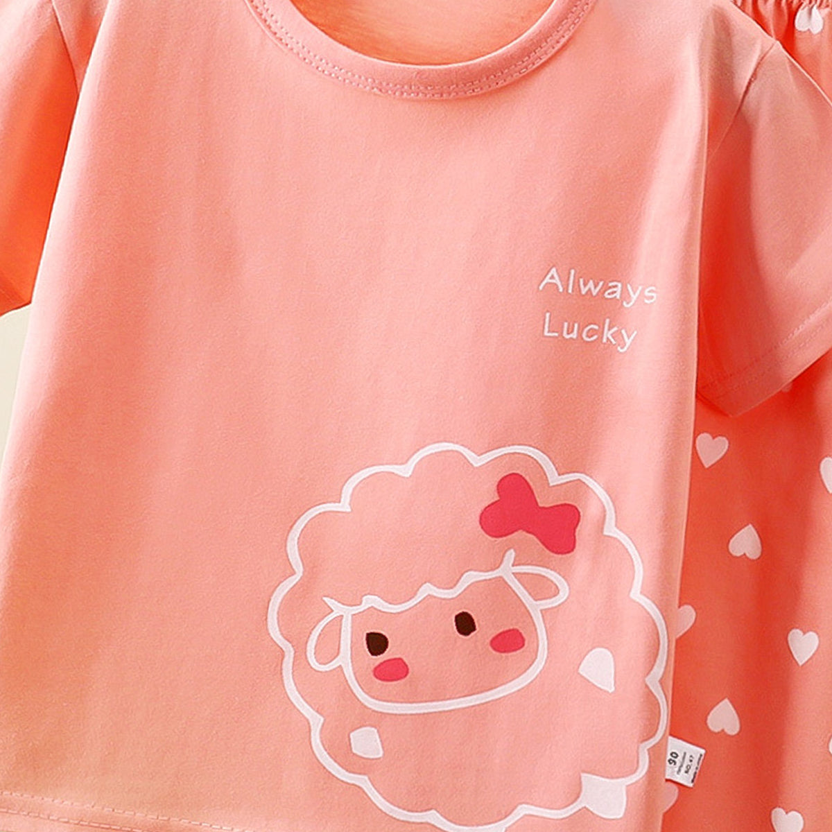 Girls Printed Short Sleeves Pure Cotton T-shirt With Trousers
