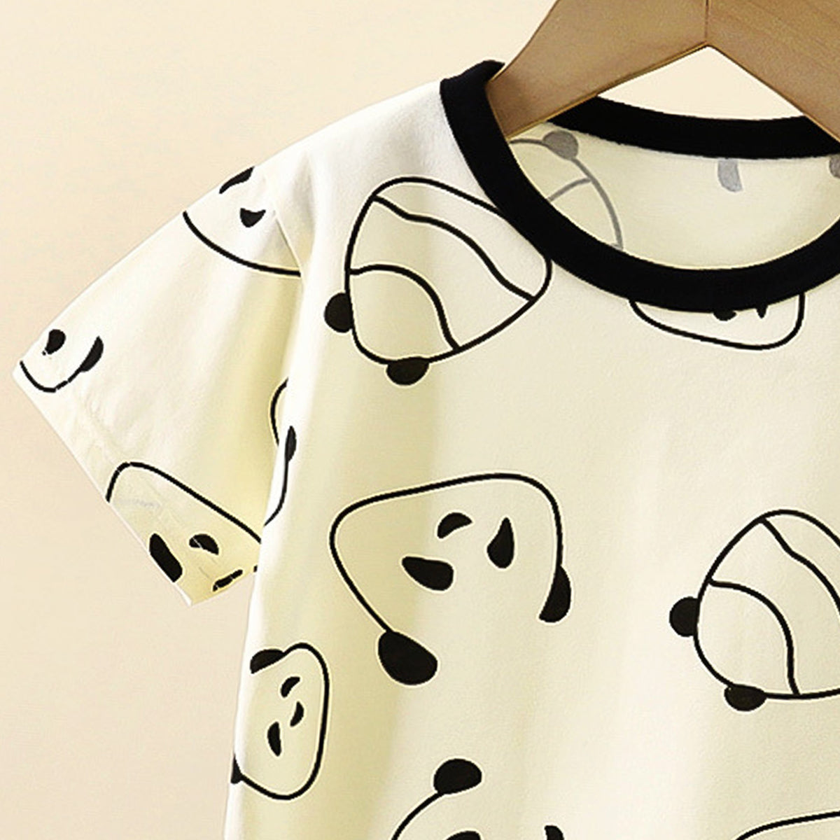 Boys Printed Short Sleeves Pure Cotton T-shirt With Trousers