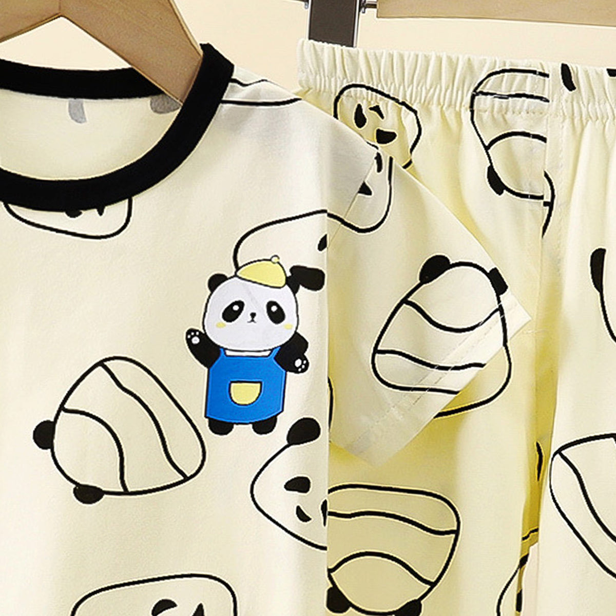 Boys Printed Short Sleeves Pure Cotton T-shirt With Trousers